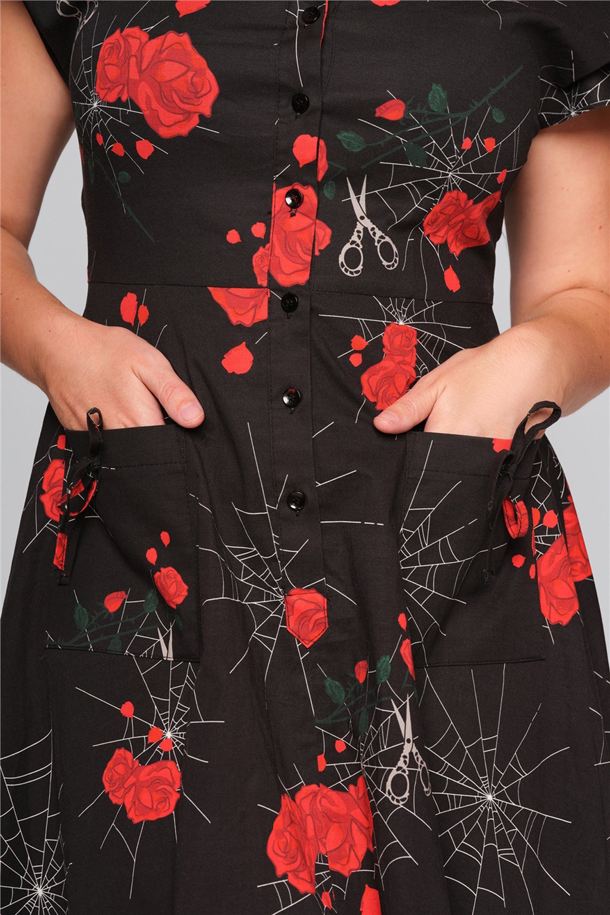 Collectif_LIZA_VIBRANT_TROPICS_Blumen_Floral_KURZARM_Retro_SWING_DRESS_Kleid-4