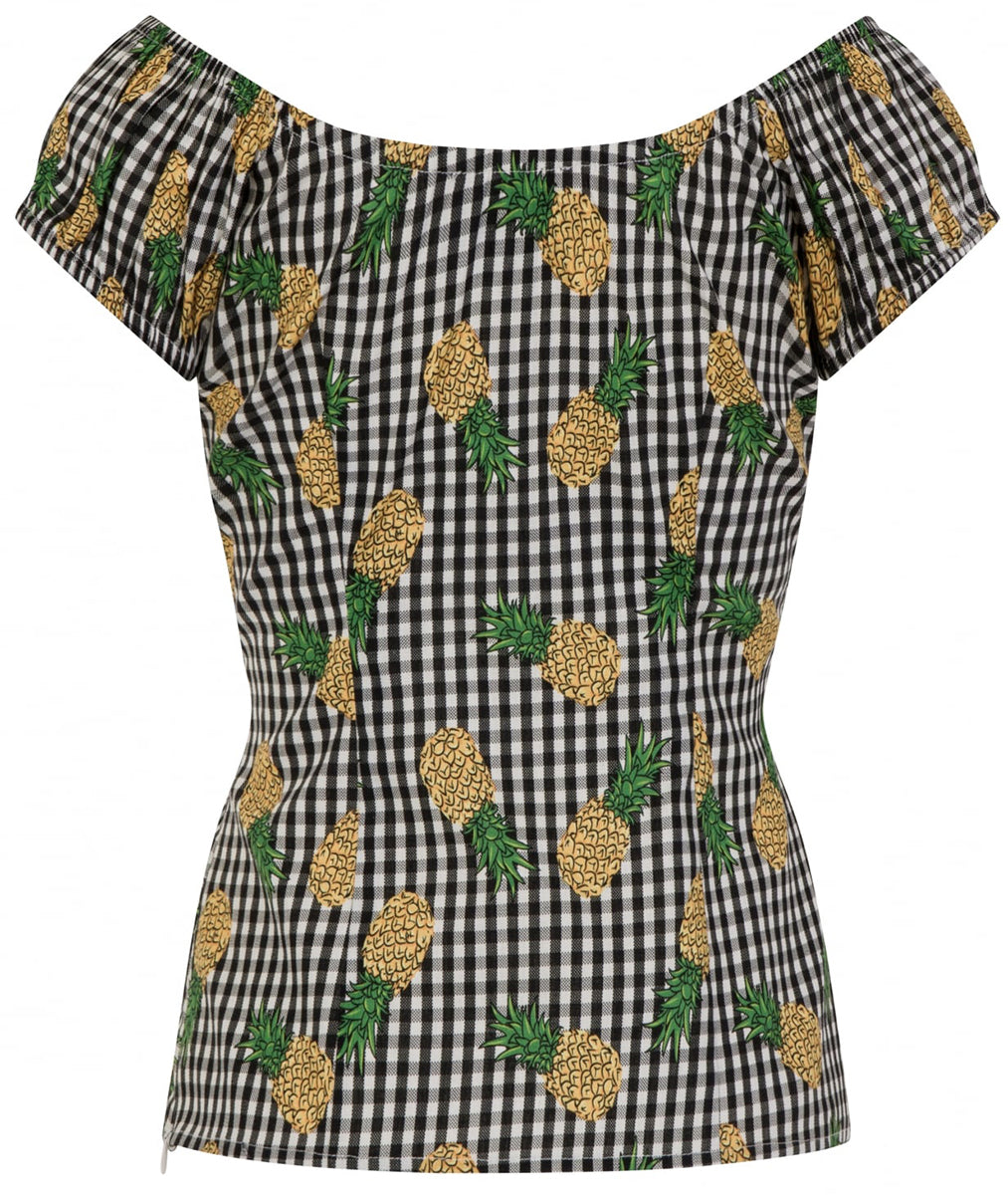 Collectif_LORENA_Tropical_PINEAPPLE_GINGHAM_Vintage_Gypsy_Bluse_SHIRT-3WjTkM7AFLKzQ9