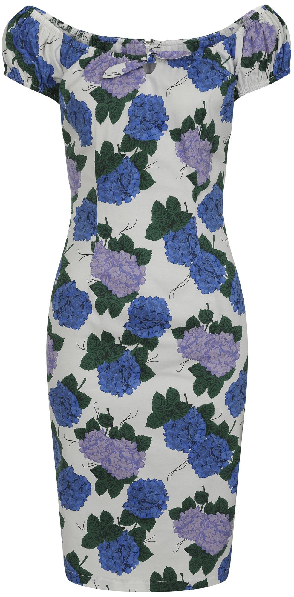 Collectif_LORENA_Vintage_Bow_50s_HORTENSIA_Pencil_DRESS_Flowers_Bleistiftkleid_blueten_blau_killer_kirsche_1