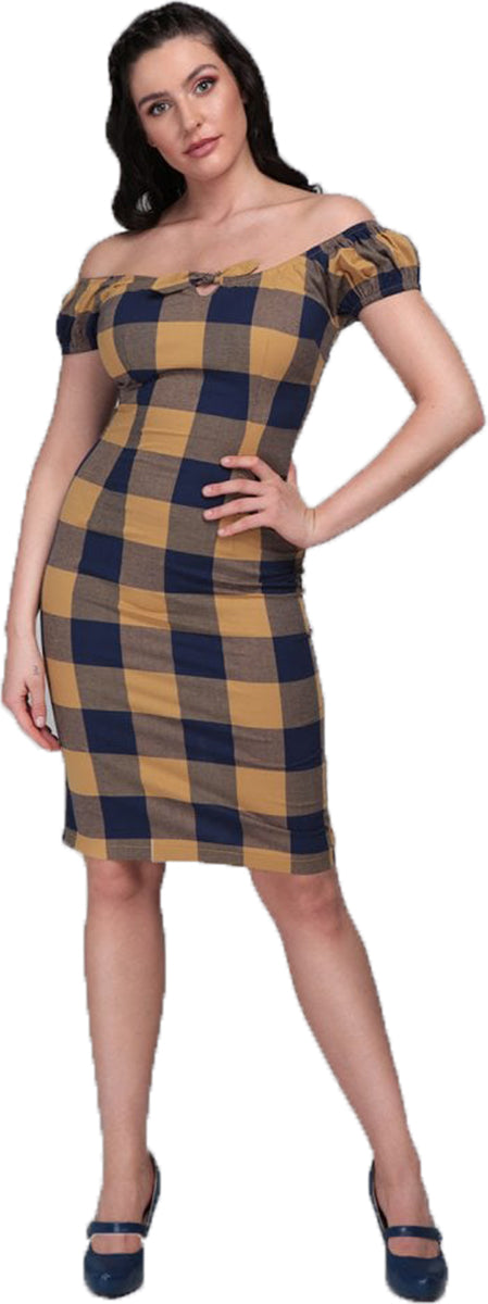 Collectif_LORENA_Vintage_NEW_FOREST_CHECK_Karo_Pencil_DRESS_Bleistiftkleid-1