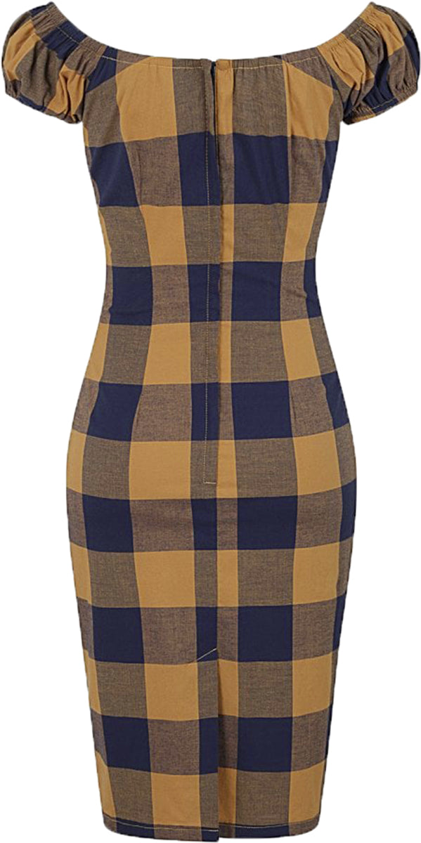 Collectif_LORENA_Vintage_NEW_FOREST_CHECK_Karo_Pencil_DRESS_Bleistiftkleid-3