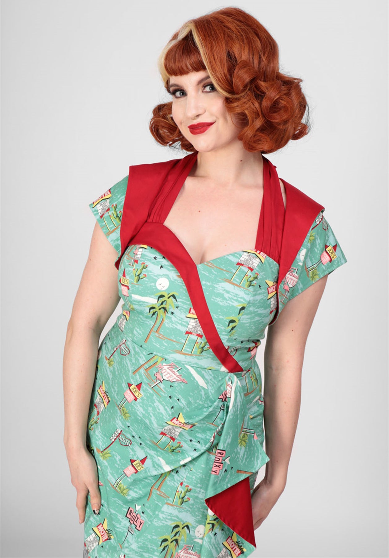 Collectif_LORNA_Vintage_MOTEL_Contrast_Collar_Kurzarm_BOLERO_Jacke_killer_kirsche_2