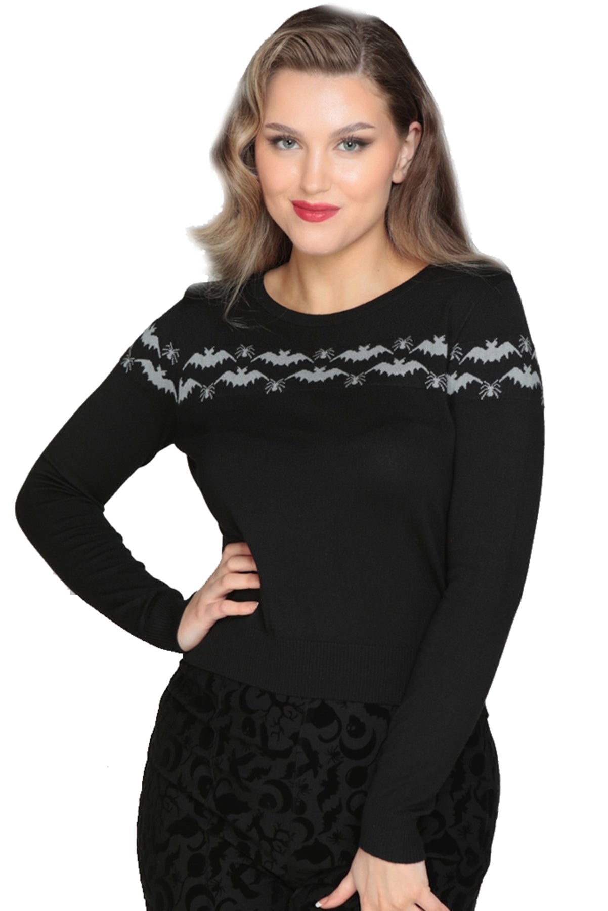 Collectif_MACHI_BATS_GOTHIC_KNITTED_LANGARM_Feinstrick_PULLOVER_Oberteil_killer_kirsche_1