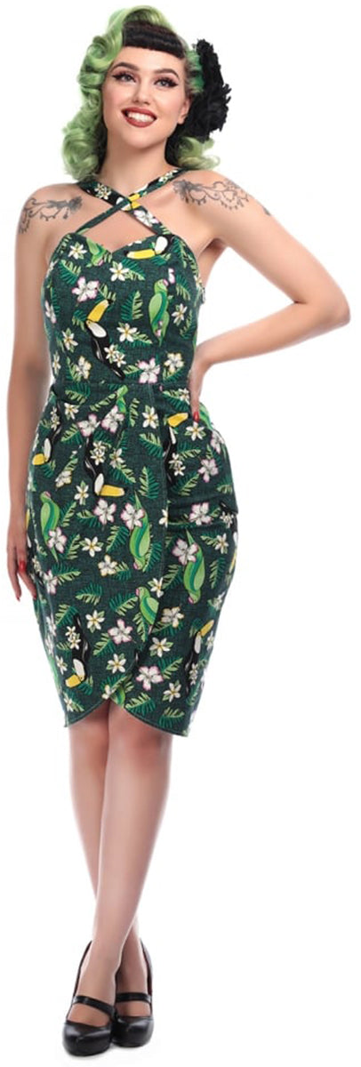 Collectif_MAHINA_Vintage_TROPICAL_BIRD_Hibiscus_Sarong_Dress_KLEID-1