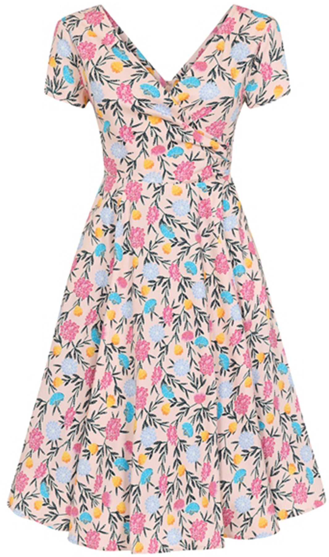 Collectif_MARIA_Vintage_Blueten_WHIMSY_Floral_V-Neck_SWING_Dress_Kleid_killer_kirsche_2