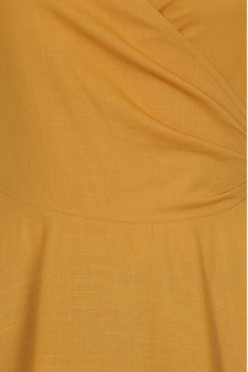 Collectif_MARIA_Vintage_PLAIN_V-Neck_Kurzarm_SWING_DRESS_Kleid_Senfgelb-4EIGQ72YLJsjmE