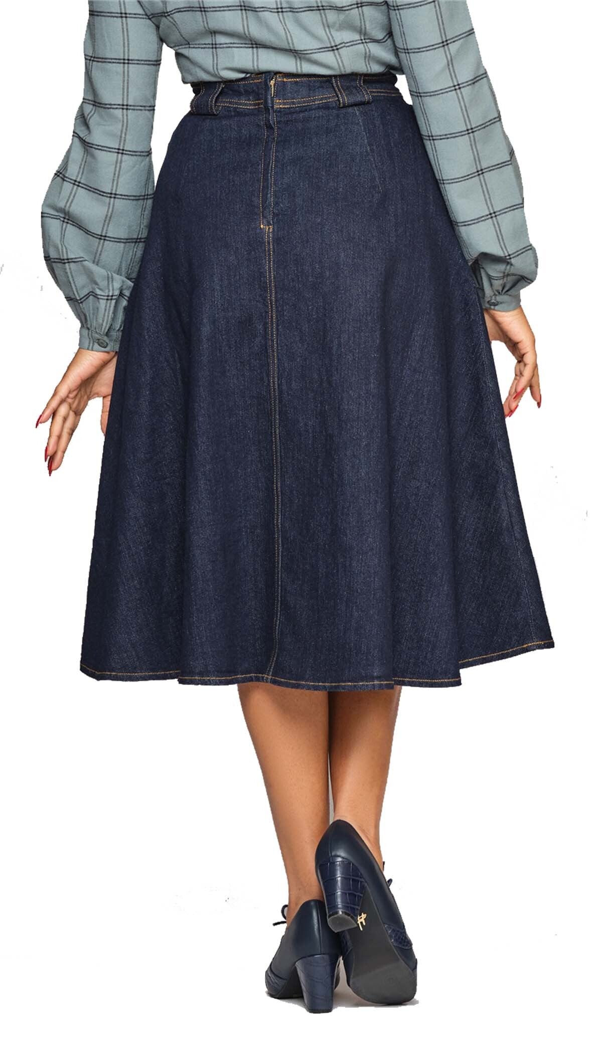 Collectif_MARIE-SUE_DENIM_Jeans_Flared_ARROW_Classic_JEANSROCK_-_Blau-3