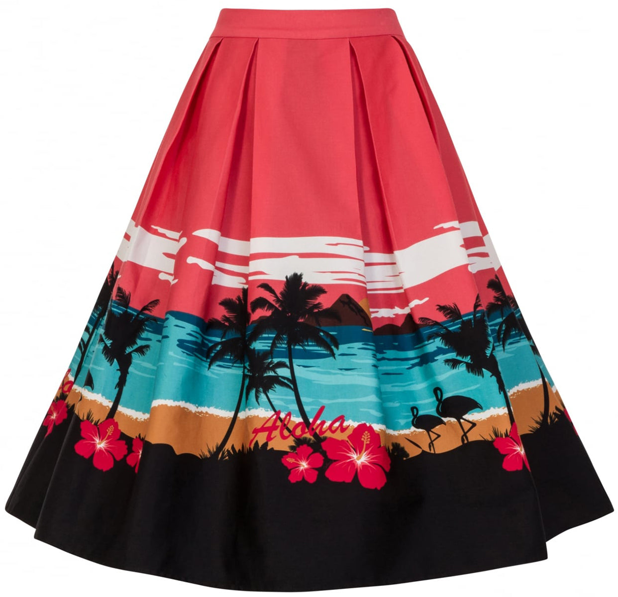 Collectif_MARILU_Tropical_Island_ALOHA_Palm_Flamingo_SWING_Skirt_ROCK-2