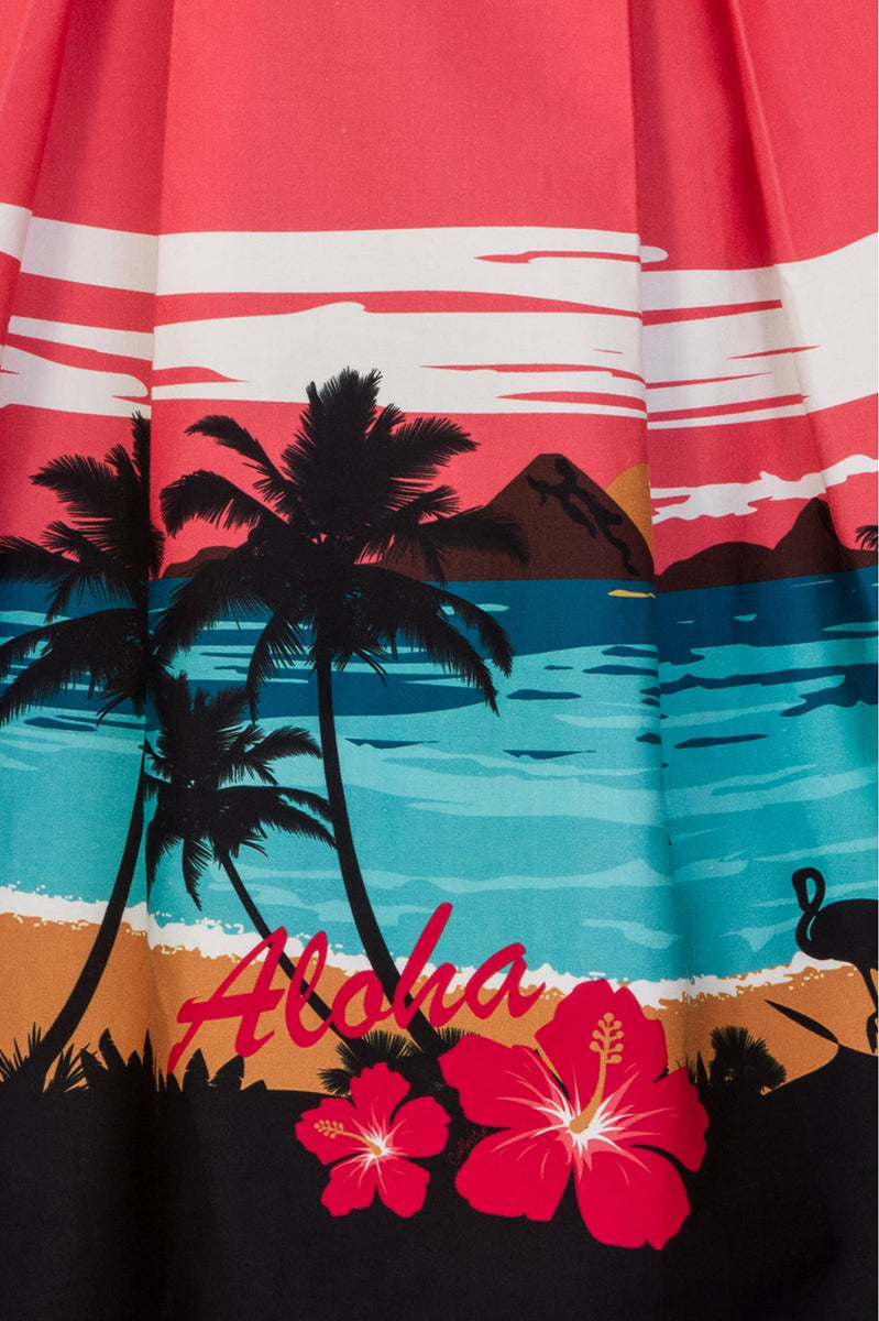 Collectif_MARILU_Tropical_Island_ALOHA_Palm_Flamingo_SWING_Skirt_ROCK-4