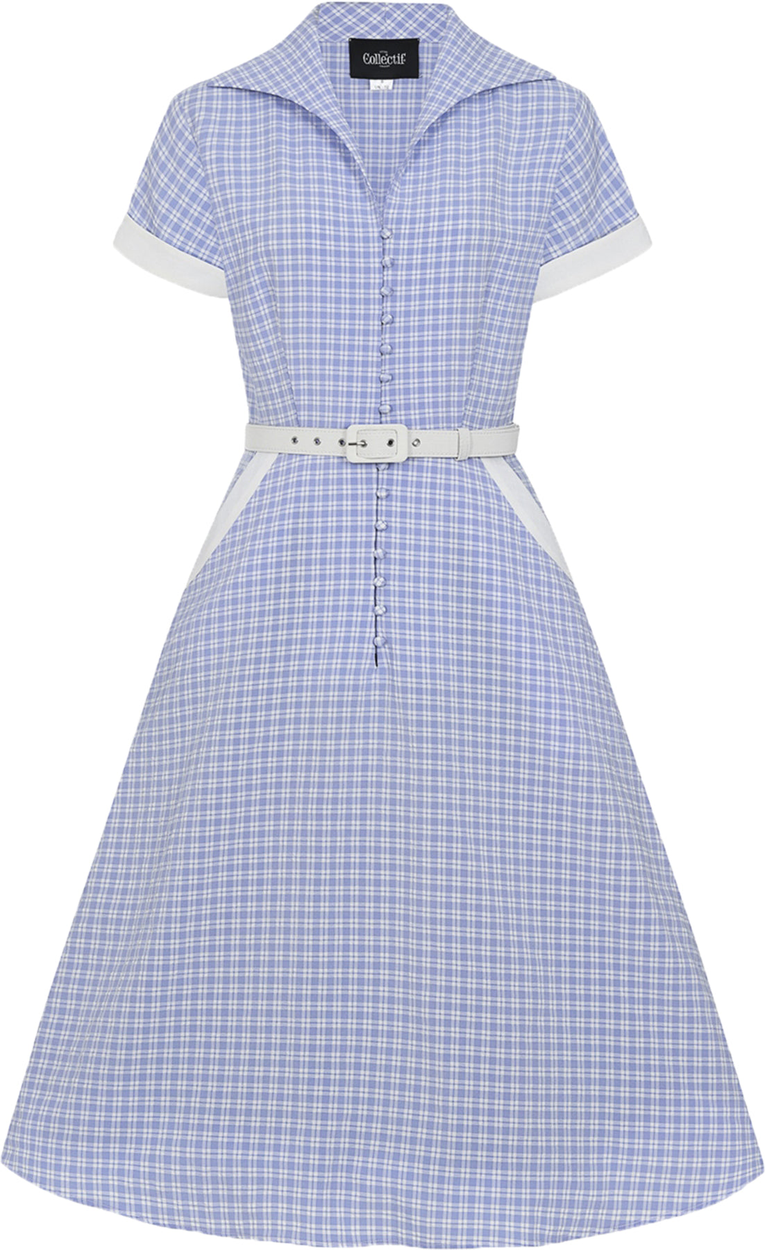 Collectif_MARJORIE_Vintage_GINGHAM_Karo_KURZARM_Shirtwaist_SWING_DRESS_Kleid_Killer_Kirsche-2
