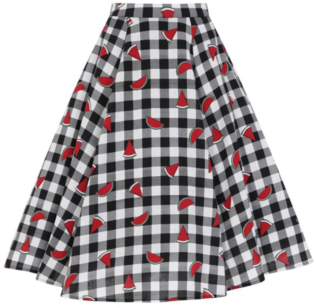 Collectif_MATILDE_Watermelon_GINGHAM_Pepita_Retro_SWING_SKIRT_Rock-2
