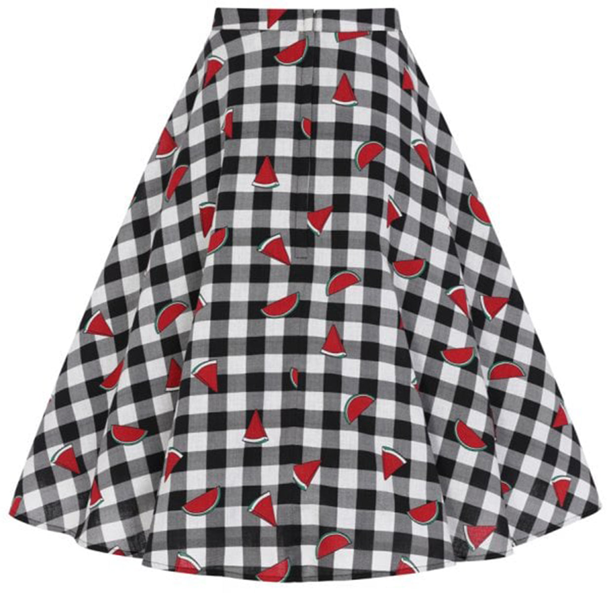 Collectif_MATILDE_Watermelon_GINGHAM_Pepita_Retro_SWING_SKIRT_Rock-3