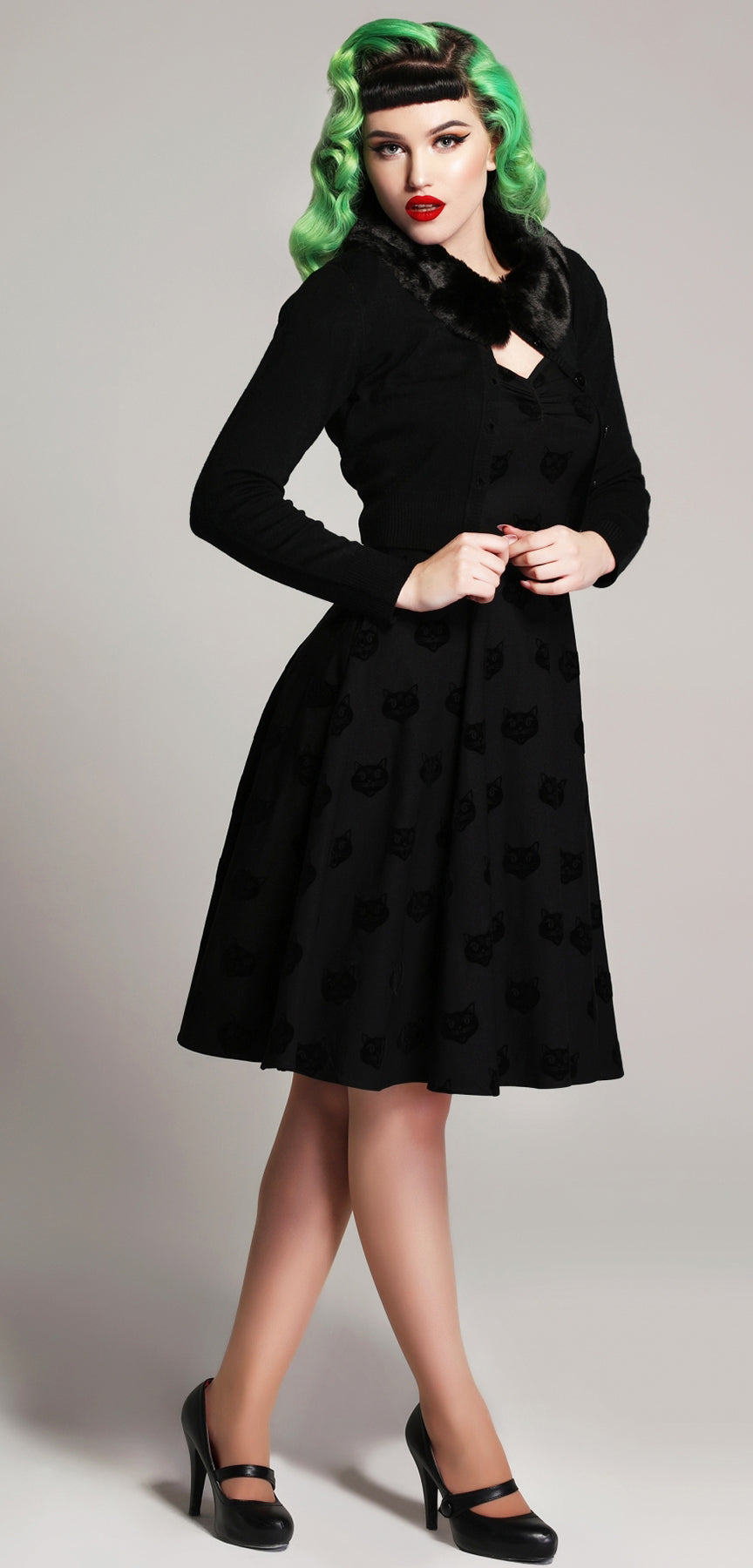 Collectif_MIMI_Spooky_VELVET_CAT_50s_KURZARM_Sweetheart_SWING_DRESS_Kleid_killer_kirsche_2