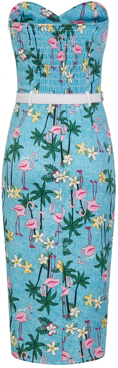 Collectif_MONICA_Tropical_Flower_FLAMINGO_Palm_Wiggle_Pencil_Dress_KLEID-3