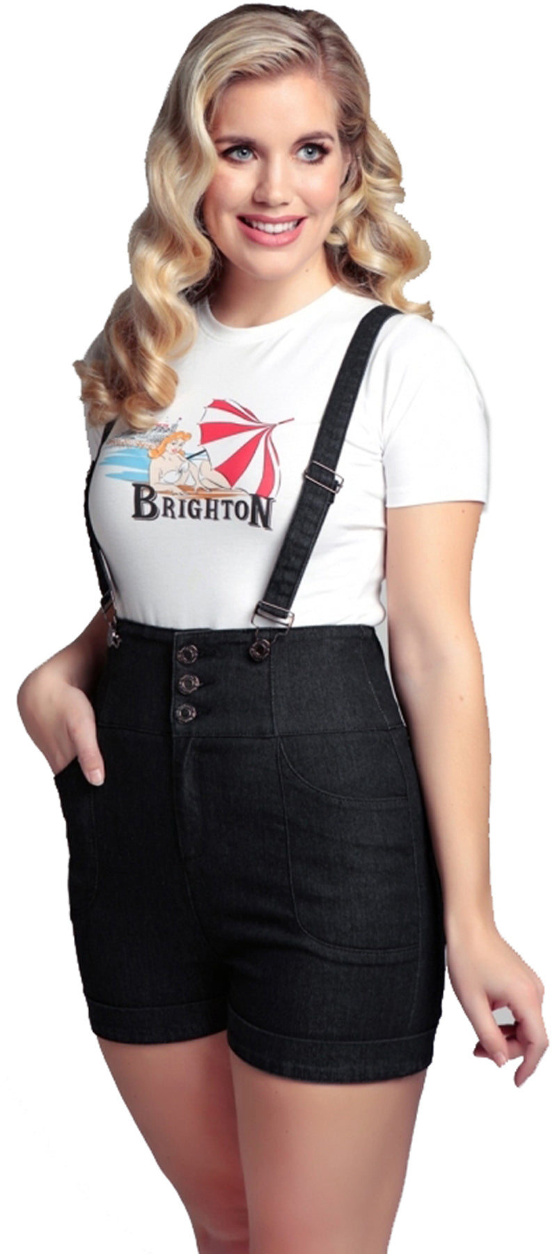 Collectif_NOMI_50s_HIGH_WAIST_Hosentraeger_JEANS_Denim_DUNGAREE_SHORTS_Hose_killer_kirsche