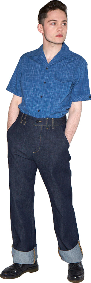Collectif_OSCAR_50s_Vintage_Buttoned_CROSSHATCH_Kurzarm_Shirt_HEMD_Blau-1efT2qjwVjz2BB