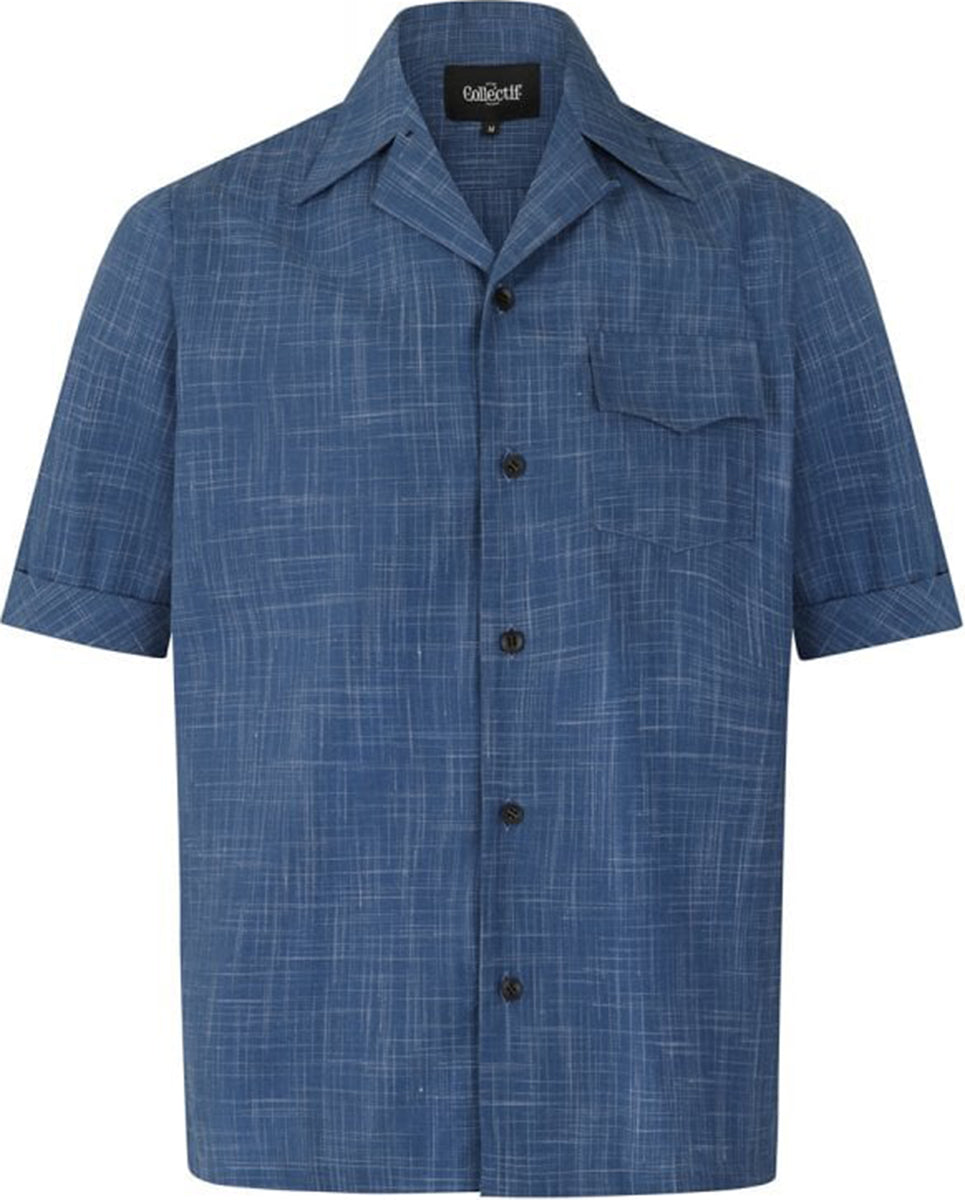 Collectif_OSCAR_50s_Vintage_Buttoned_CROSSHATCH_Kurzarm_Shirt_HEMD_Blau-2A4fIROWqJf4Qs