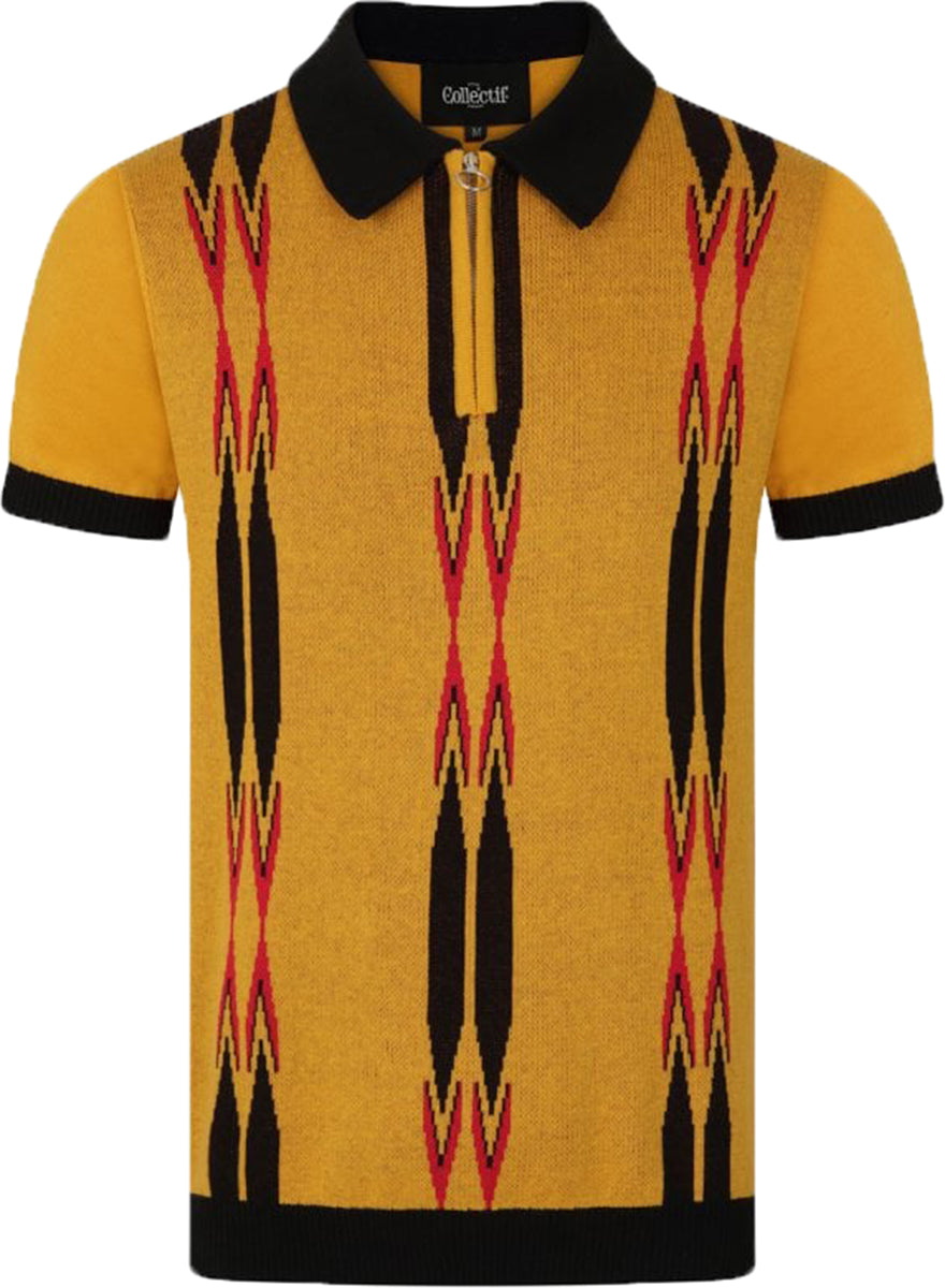 Collectif_PABLO_MARYLEBONE_Vintage_Stripe_Cross_Knitted_POLO_SHIRT_Gelb-1