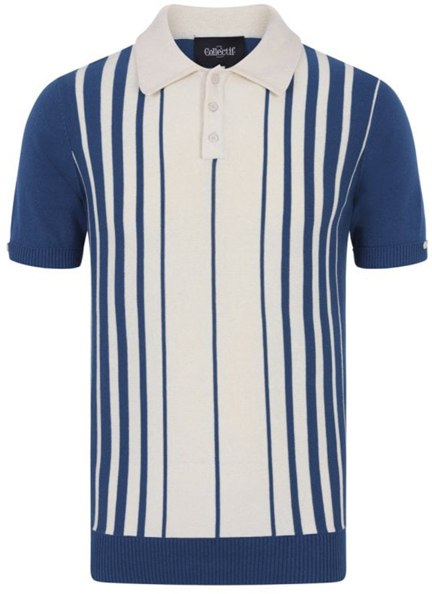 Collectif_PABLO_Vintage_FINE_STRIPE_Knitted_Feinstrick_Kurzarm_POLO_SHIRT-2