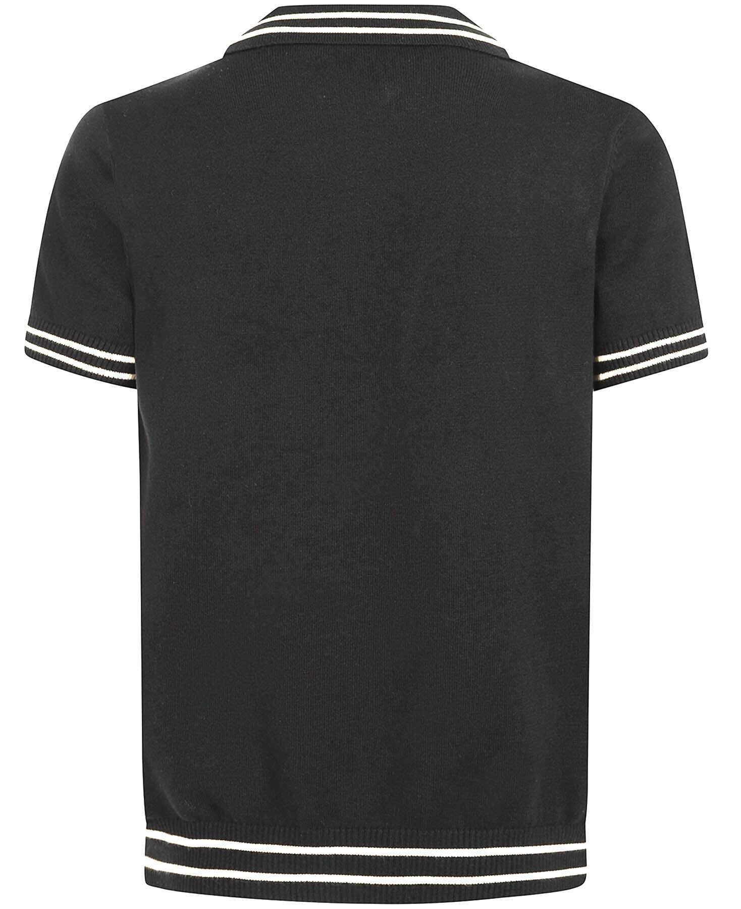 Collectif_PABLO_Vintage_PLAIN_Stripe_EDGE_Knitted_Kurzarm_POLO_SHIRT_Schwarz_killer_kirsche_3PzDbc1w93mrUR