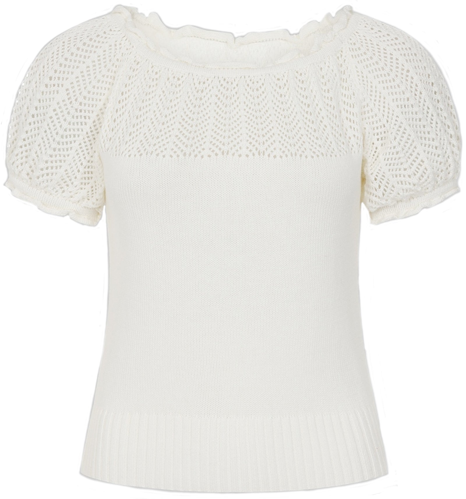 Collectif_PAULA_KNITTED_Vintage_Kurzarm_Carmen_Ruffle_STRICK_TOP_Oberteil_-_Cream-6ingTbTdLji5TO