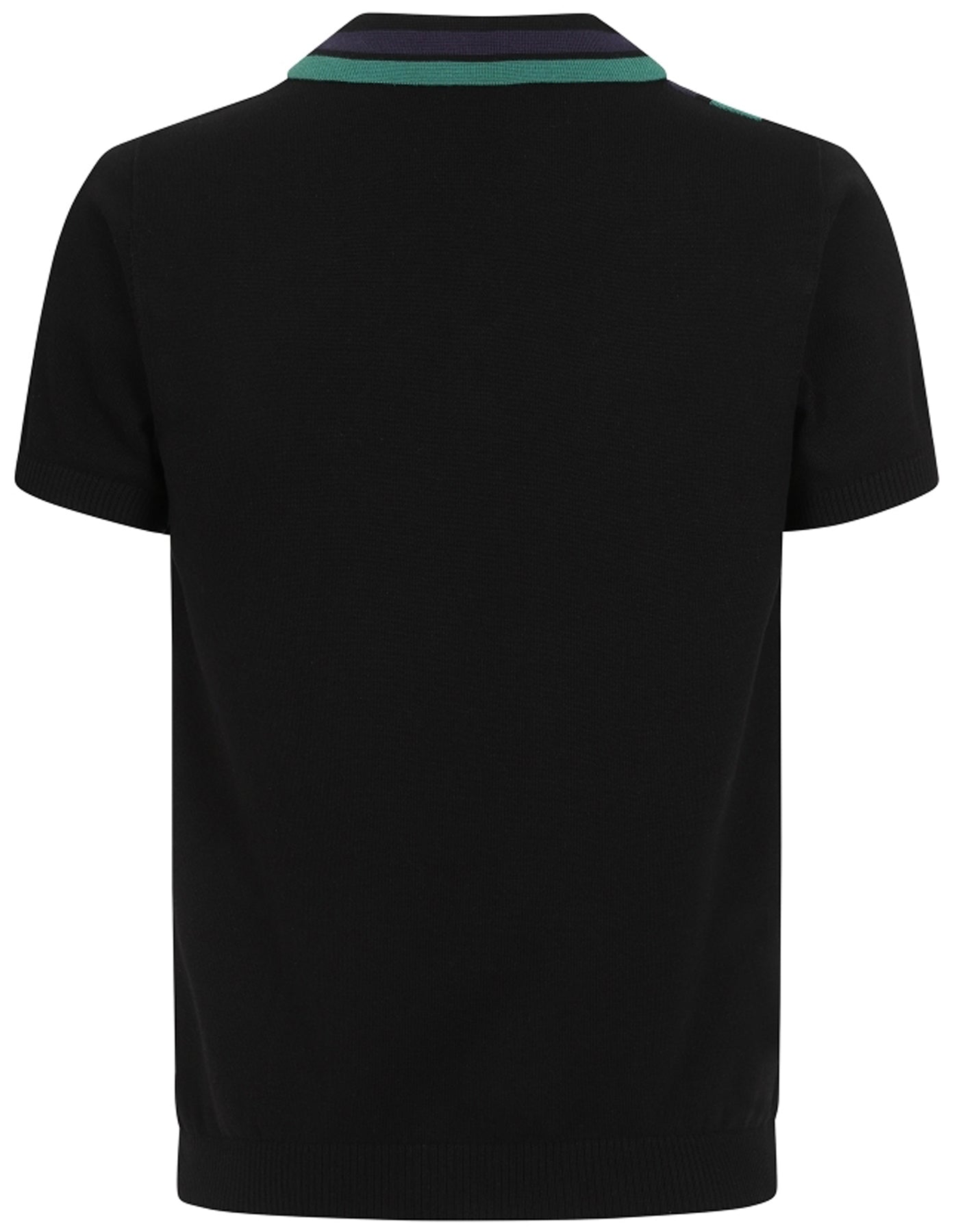 Collectif_PERU_DOUBLE_STRIPED_50s_KNITTED_Streifen_Kurzarm_POLO_SHIRT_Schwarz_killer_kirsche_2