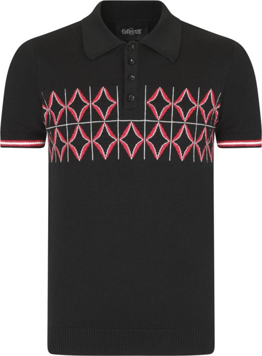 Collectif_PERU_Vintage_50s_DIAMOND_Feinstrick_Kurzarm_POLO_SHIRT_Oberteil-2