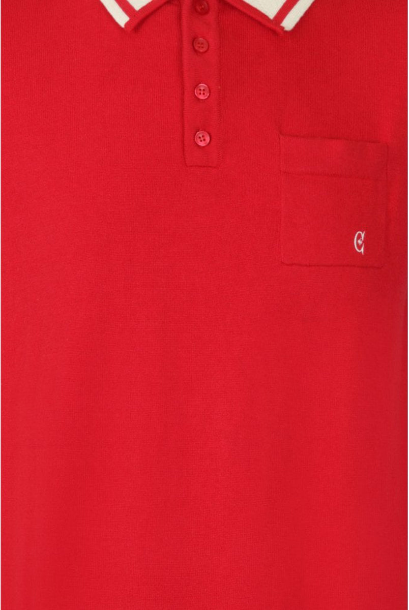 Collectif_PERU_Vintage_KNITTED_Retro_Feinstrick_Kurzarm_POLO_SHIRT_Rot-Creme-4