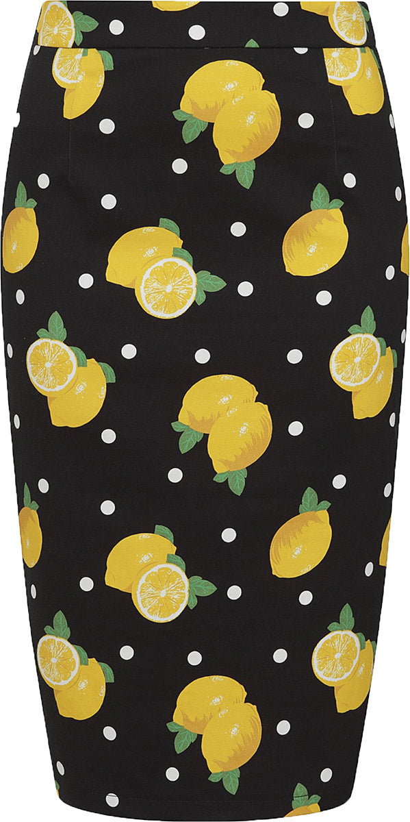 Collectif_POLLY_Vintage_POLKA_LEMON_Punkte_High_Waist_BLEISTIFTROCK_Pencil_Skirt-1