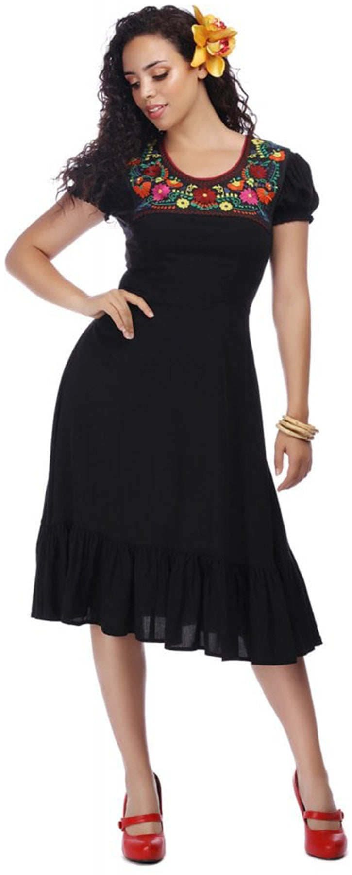 Collectif_RAELYN_Vintage_FOLKLORE_Floral_Swing_Kurzarm_Dress_KLEID_killer_kirsche