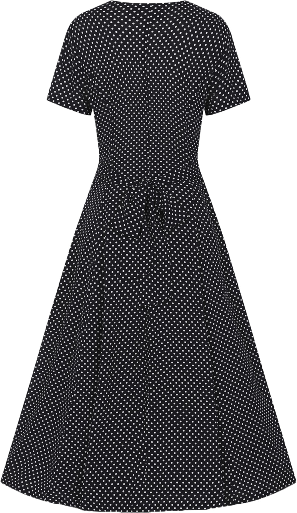 Collectif_RILEY_Vintage_MINI_POLKA_DOT_Punkte_V-Neck_MIDI_Kurzarm_A-LINIE_DRESS_Kleid_Killer_Kirsche-2