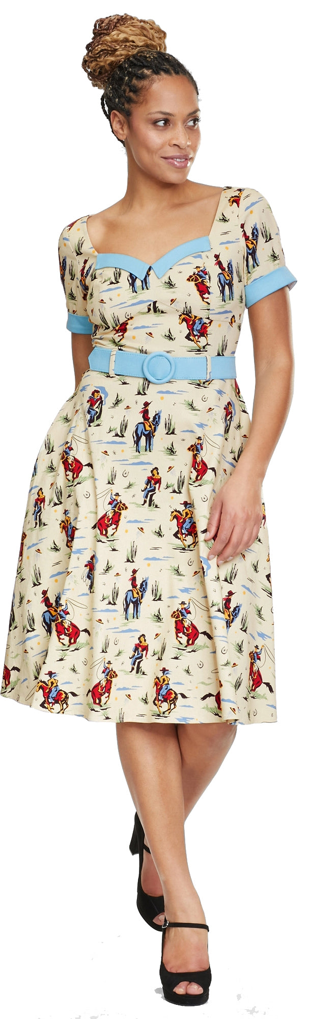 Collectif_ROBERTA_RODEO_DANCER_Vintage_Cowboy_Kurzarm_SWING_DRESS_Kleid_killer_kirsche_1