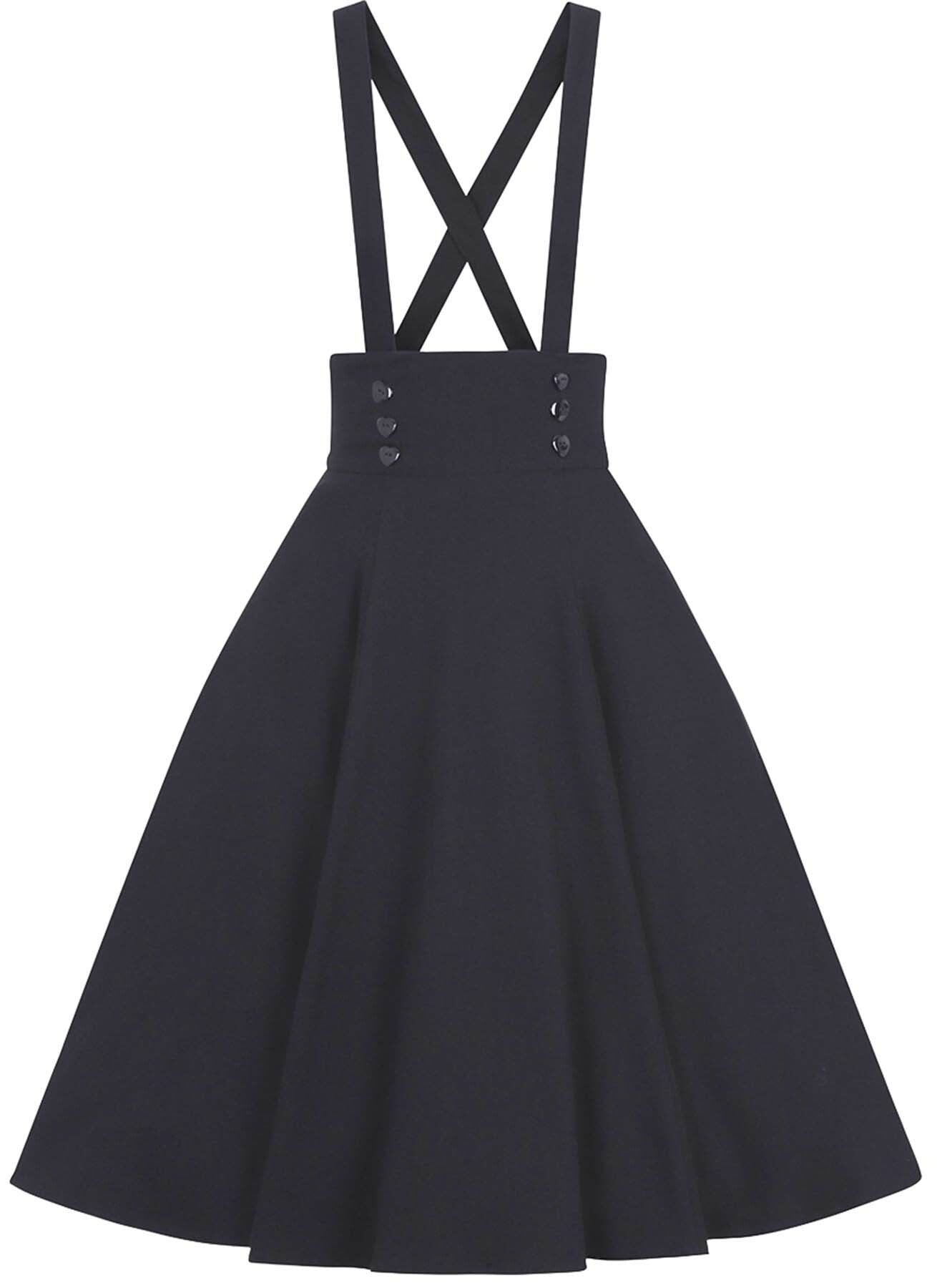 Collectif_RONNIE_50s_PLAIN_Basic_TRaeGER_Suspenders_SWING_SKIRT_Rock_Schwarz_killer_kirsche_3