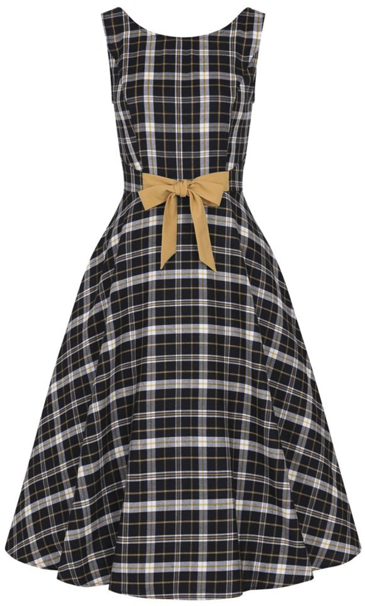 Collectif_SILVA_GEEK_CHECK_Vintage_TARTAN_Bow_Traeger_SWING_Dress_KLEID-2
