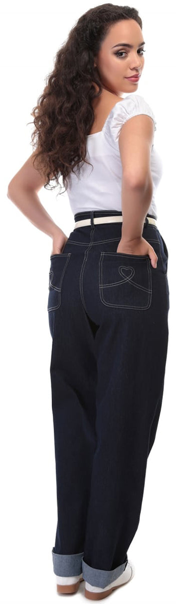 Collectif_SIOBHAN_Retro_50s_HIGH_WAISTED_Vintage_Wide_Leg_JEANS_Hose-2