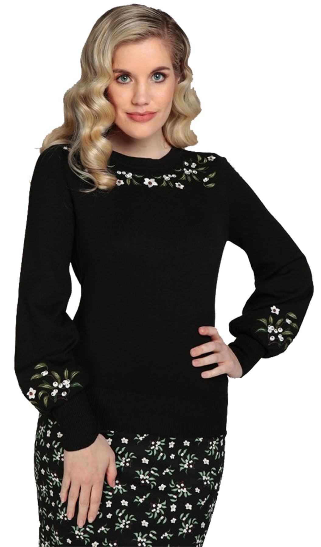 Collectif_STEVIE_BERRY_FLORAL_Embroidered_BISHOP_SLEEVE_Pullover_JUMPER_killer_kirsche