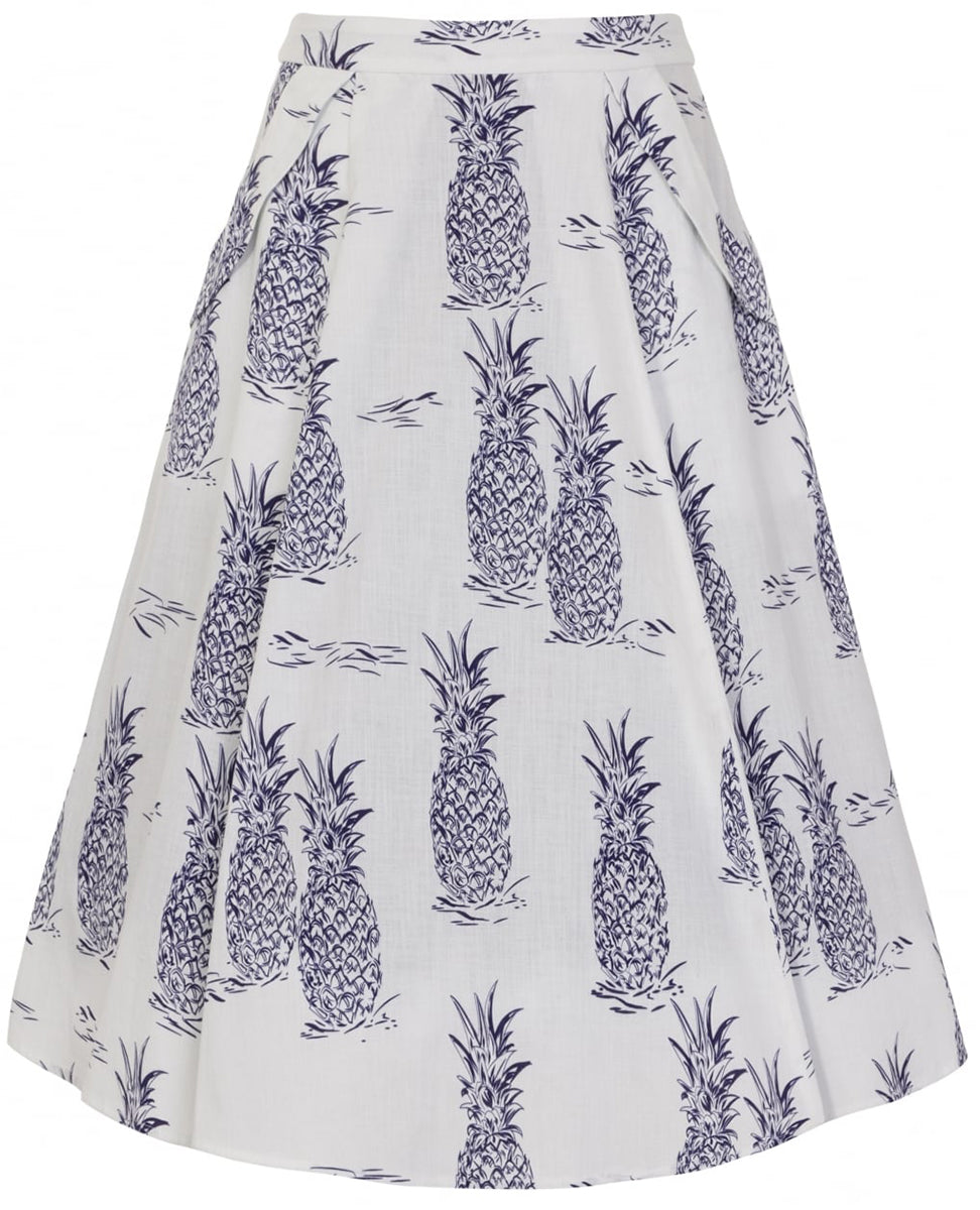 Collectif_THEODORA_Vintage_Tropical_PINEAPPLE_Flared_LINEN_Swing_Skirt_ROCK-2oKGELgP1Q86hf