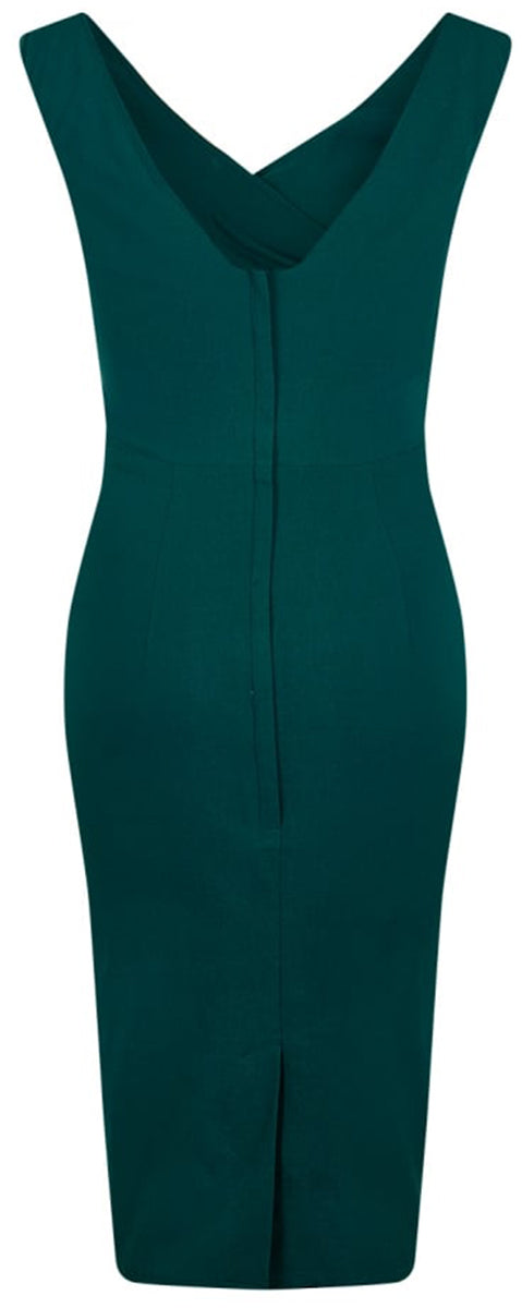 Collectif_WINNIE_50s_PLAIN_Vintage_V-Neck_Wiggle_PENCIL_DRESS_Kleid_-3up5hlwr1Om8KD
