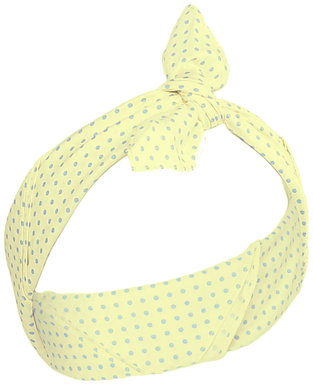 Cute_BREANN_Vintage_POLKA_DOTS_Punkte_Pin_Up_Nickituch_BANDANA_-_Helles_Gelb_mit_Grauen_Punkten__killer_kirsche