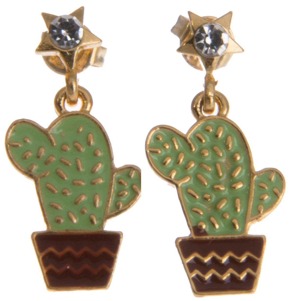 Cute_CACTUS_Vintage_KAKTUS_Sternchen_Glitzerstein_OHRSTECKER-1