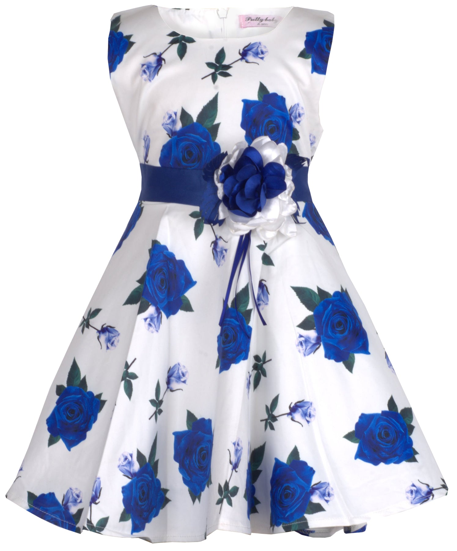Cute_ENJA_ROSE_50s__FLORAL_Traeger_PETTICOAT_Kinder_SWING_DRESS_Kleid_Blau-1
