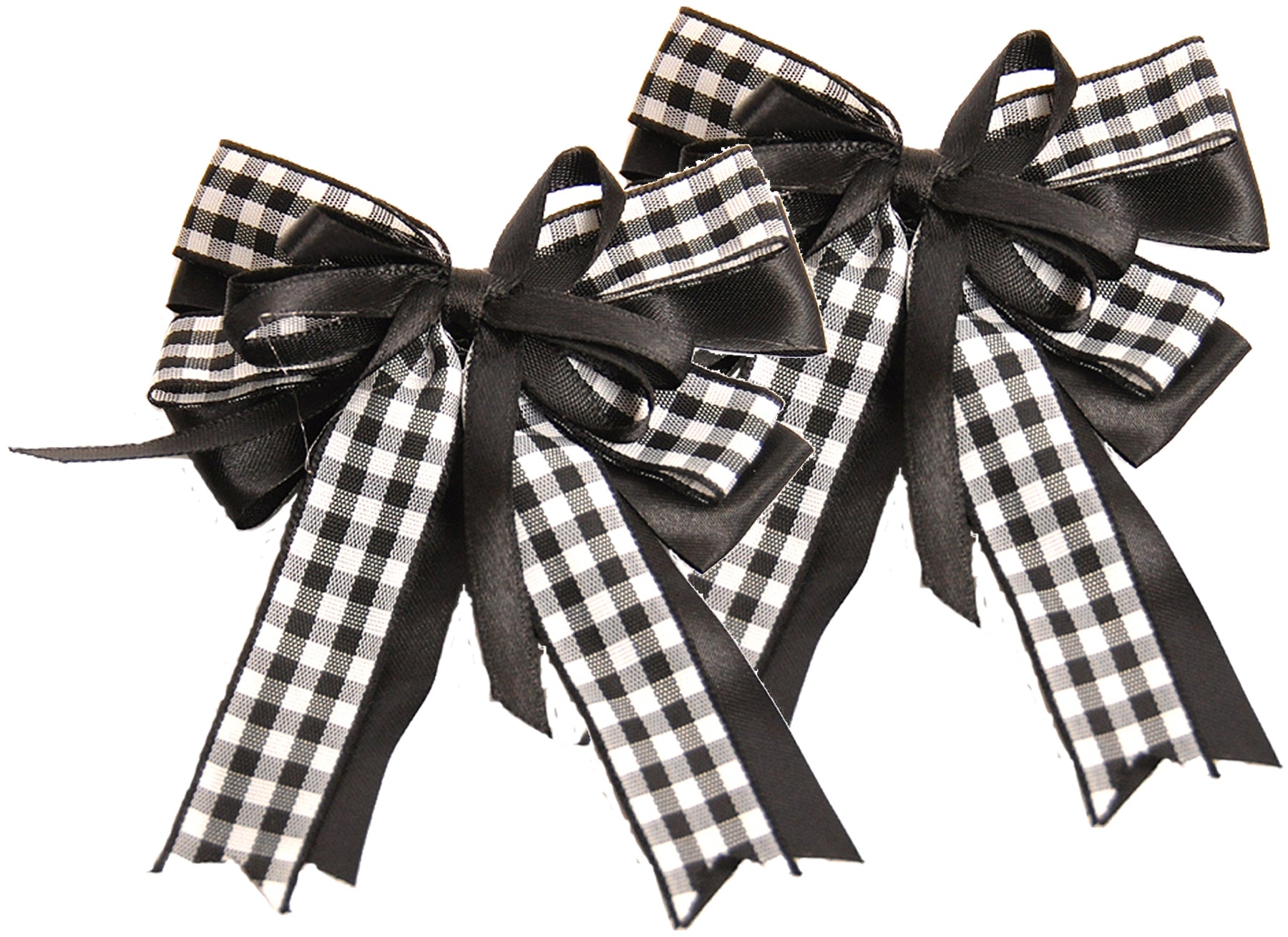Cute_GINGHAM_Double_BOW_Doppelschleifen_HAARSPANGEN_-_1_Paar_schwarz_killer_kirscheEajRw6VdTCb3n
