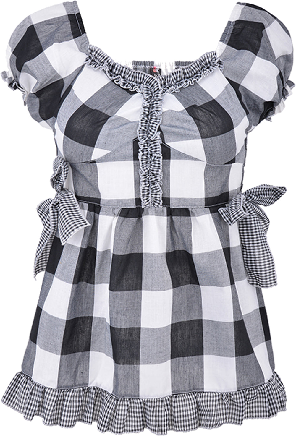 Cute_GINGHAM_Fifties_Vichy_PUFF_SLEEVE_Bluse_schwarzzRwqpwU0Sf1nw
