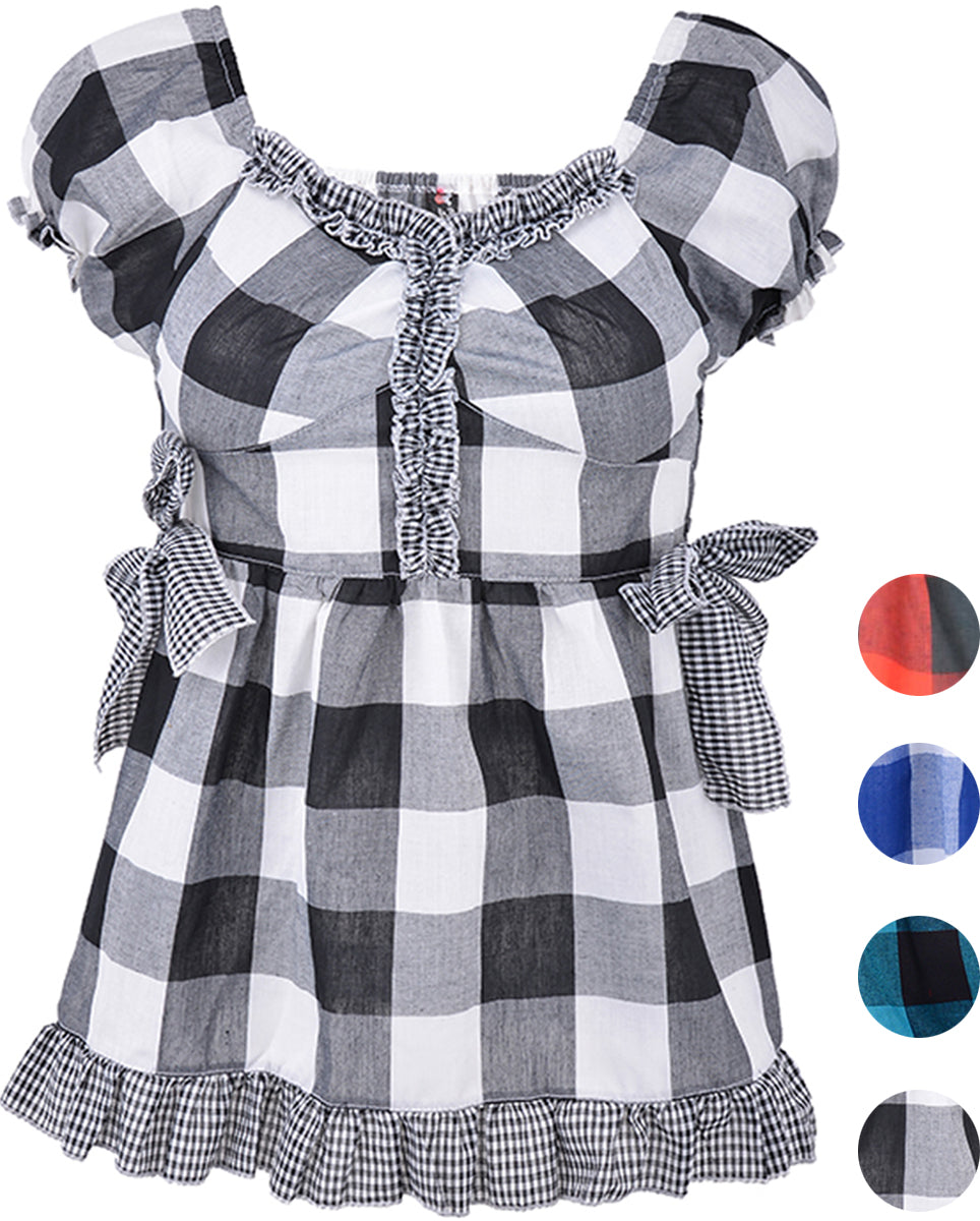 Cute_GINGHAM_Fifties_Vichy_PUFF_SLEEVE_BluseccI4eIGuAHUEu