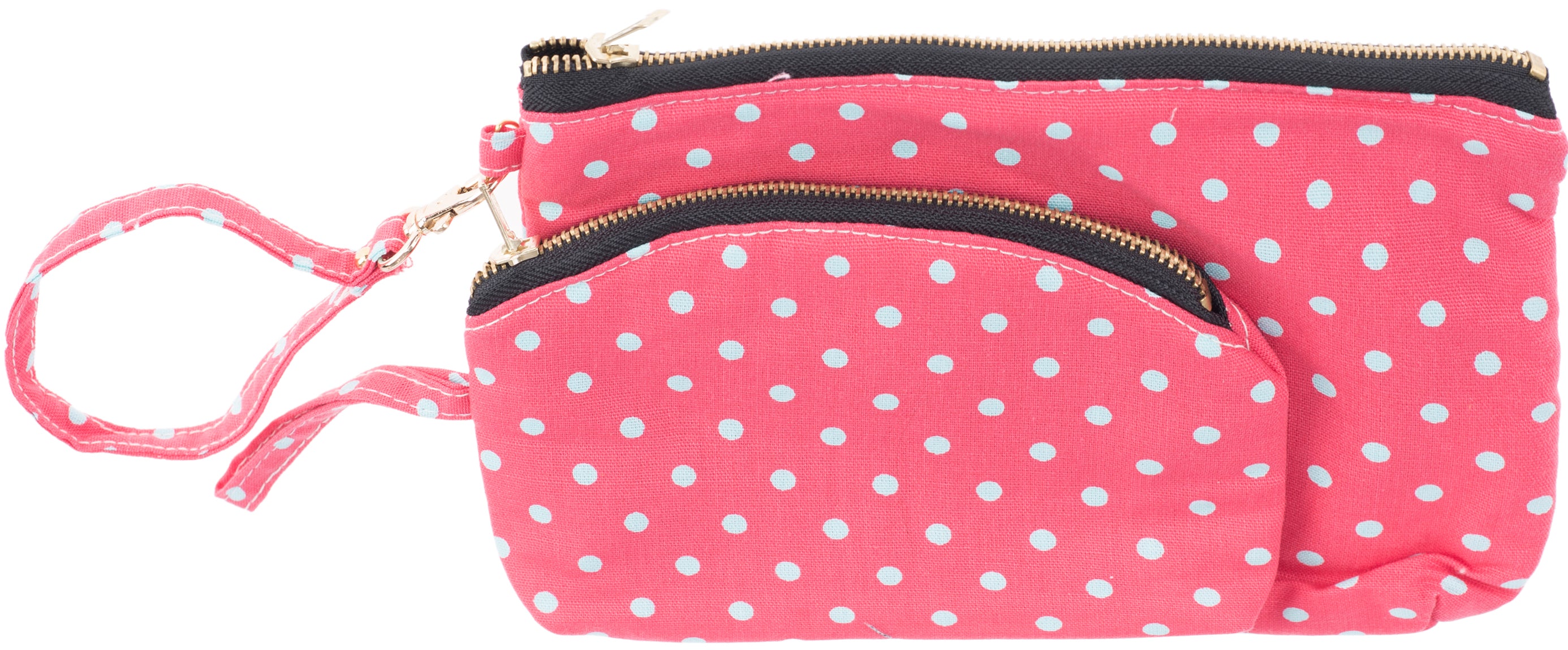 Cute_LAKEESHA_Polka_Dot_PUNKTE_Kosmetik_Tasche_Set_pink