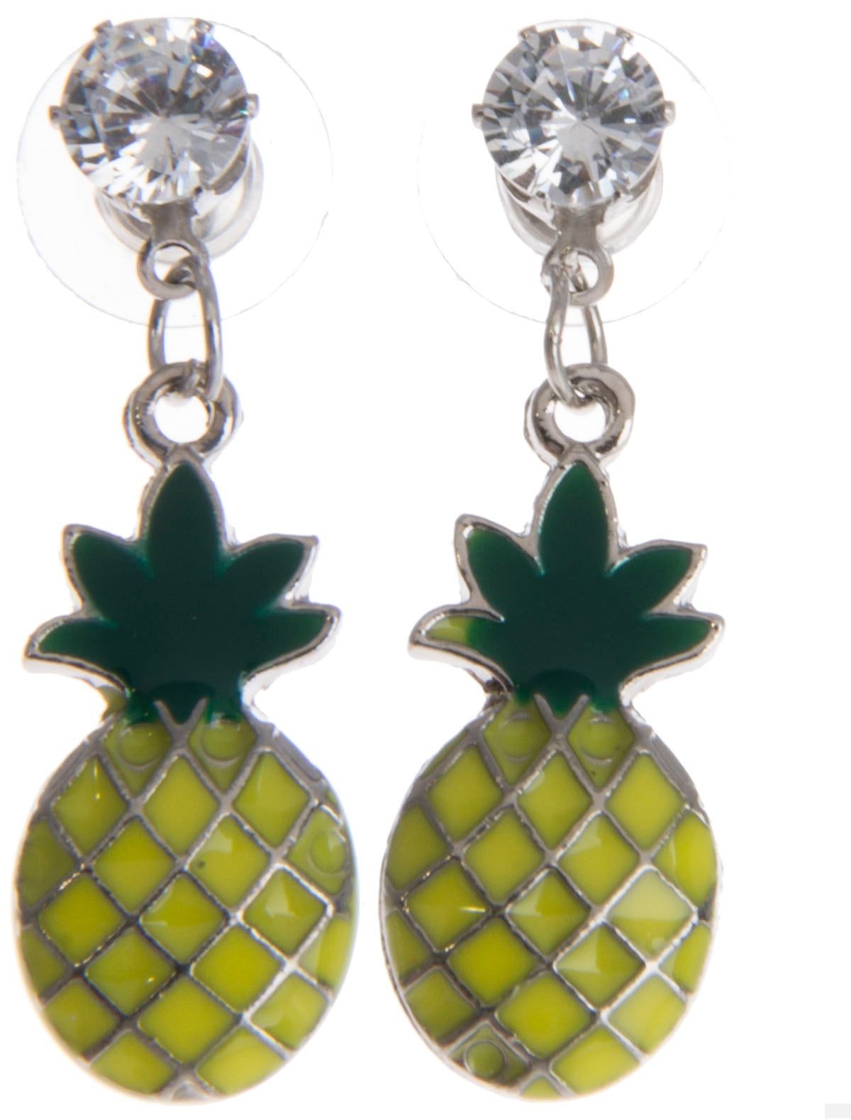 Cute_PINEAPPLE_Vintage_Tropical_ANANAS_Glitzerstein_OHRSTECKER-1