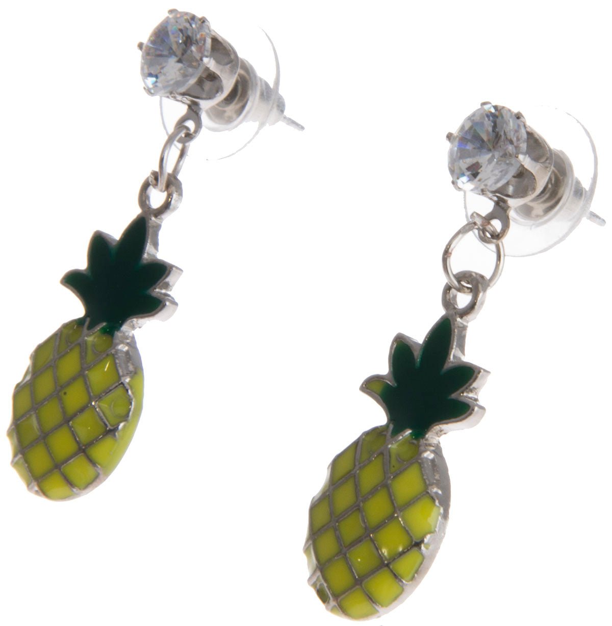 Cute_PINEAPPLE_Vintage_Tropical_ANANAS_Glitzerstein_OHRSTECKER-2