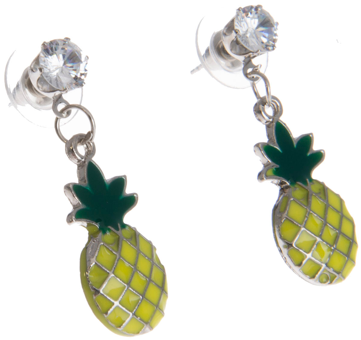 Cute_PINEAPPLE_Vintage_Tropical_ANANAS_Glitzerstein_OHRSTECKER-3