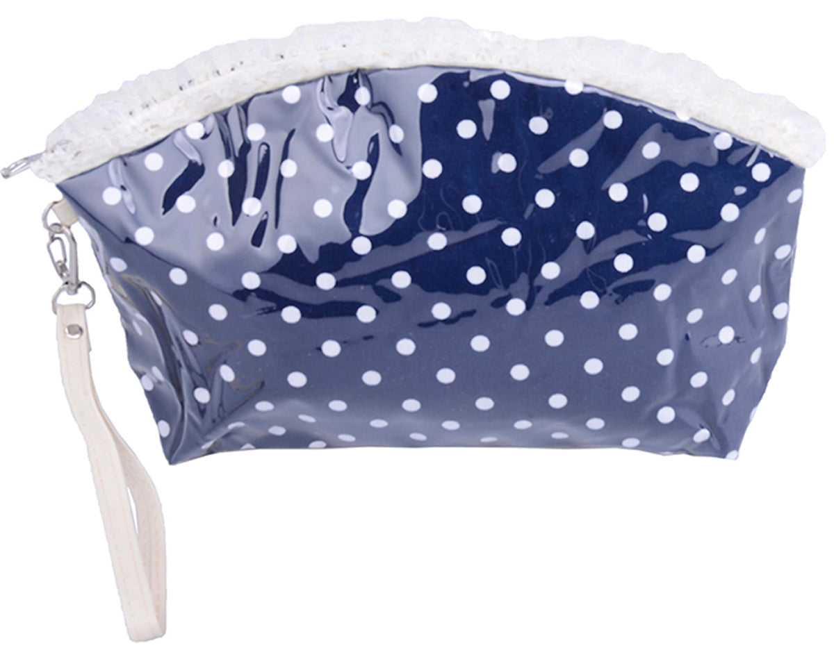 Cute_Retro_POLKA_DOTS_50s_Lace_Kosmetik_Tasche_-_Dunkelblau_Weiss_killer_kirscheZFMNebhwgxwT5