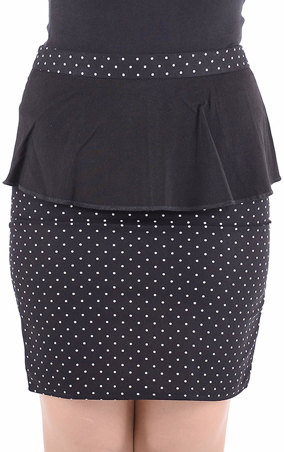 Cute_Retro_POLKA_DOTS_Punkte_Fifties_Volant_PENCIL_SKIRT_ROCK_-_SchwarzQrE7mris9UFV5